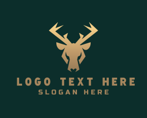 Elk - Golden Forest Stag logo design