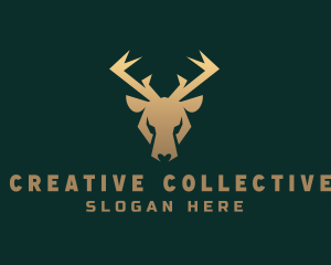 Golden Forest Stag  logo design