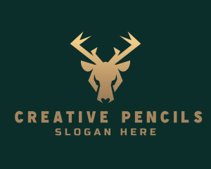 Golden Forest Stag  logo design