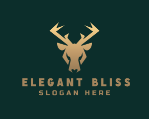 Elk - Golden Forest Stag logo design