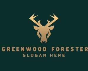 Golden Forest Stag  logo design