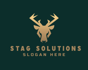 Stag - Golden Forest Stag logo design