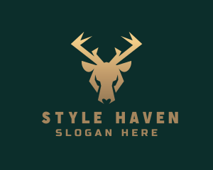 Moose - Golden Forest Stag logo design