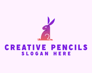 Gradient Rabbit Animal logo design