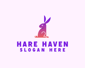 Gradient Rabbit Animal logo design