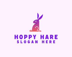 Gradient Rabbit Animal logo design