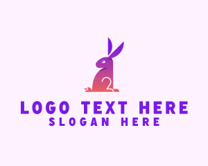 Advertising - Gradient Rabbit Animal logo design