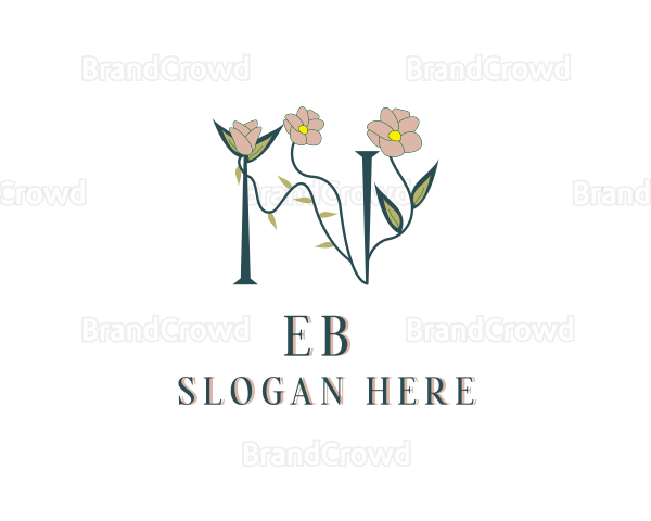 Wedding Floral Letter N Logo