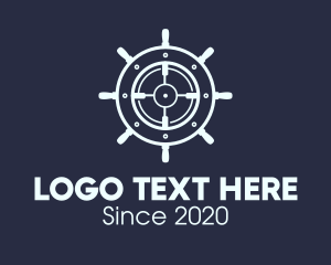 Navy Blue - Maritime Steering Wheel Crosshair logo design