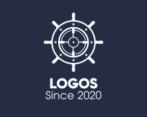 Naval - Maritime Steering Wheel Crosshair logo design