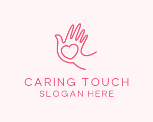 Care - Heart Caring Hand logo design