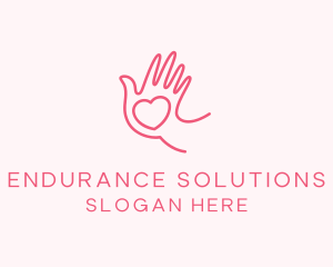 Heart Caring Hand logo design