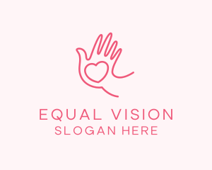 Equality - Heart Caring Hand logo design