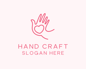 Hand - Heart Caring Hand logo design