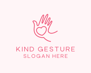 Gesture - Heart Caring Hand logo design