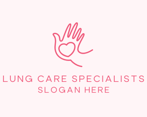 Heart Caring Hand logo design