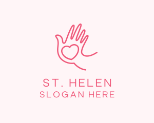 Heart Caring Hand logo design