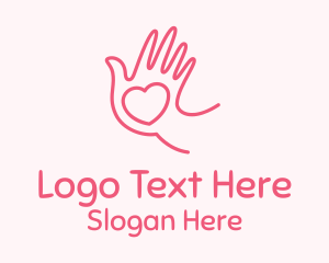 Hand - Pink Caring Hand logo design