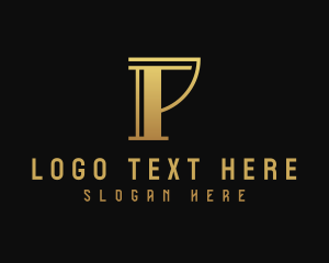 Interior Designer - Art Deco Architecture Pillar logo design