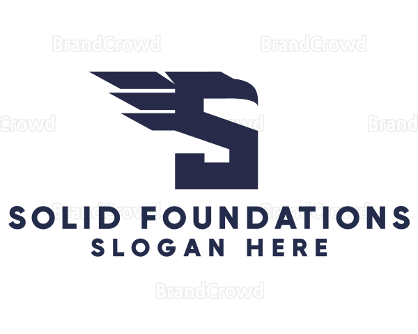 Modern Wing Eagle Letter S Logo