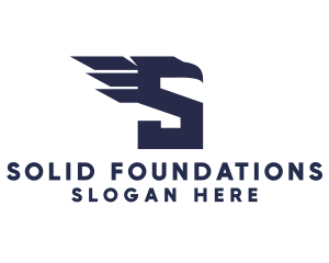 Team Emblem - Modern Wing Eagle Letter S logo design