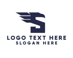 Video Game - Modern Wing Eagle Letter S logo design