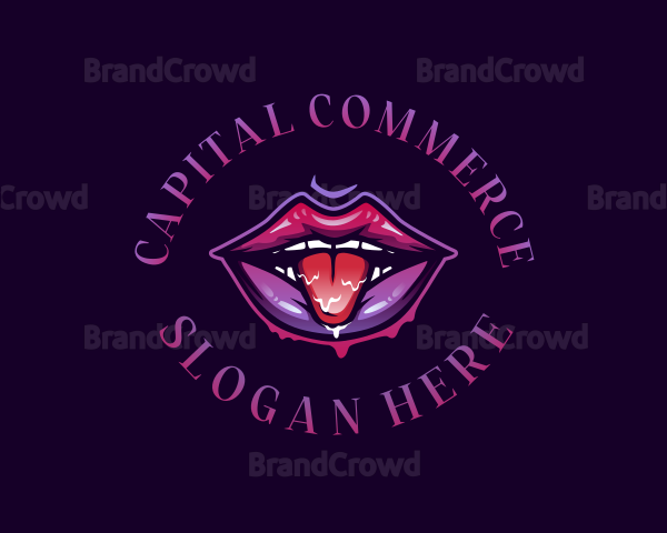 Lips Seductive Tongue Logo