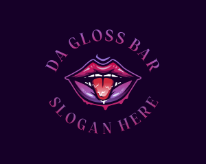 Lips Seductive Tongue logo design