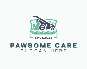 Lawn Mower Landscaping logo design