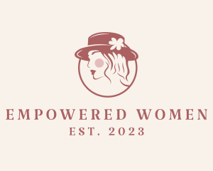 Feminine Fedora Hat logo design