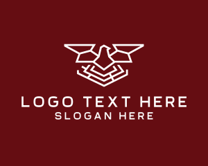 Militant - Geometric Outline Eagle logo design