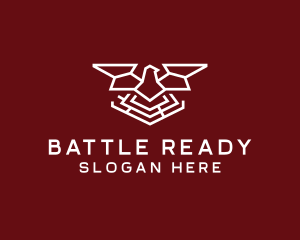 Militant - Geometric Outline Eagle logo design