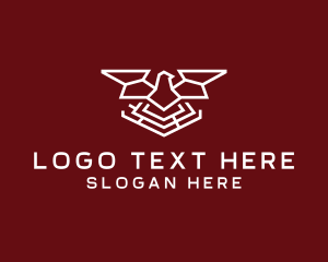 Military - Geometric Outline Eagle logo design