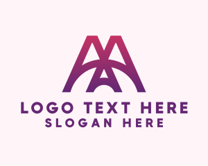 Purple - Professional Business Firm Letter AA logo design