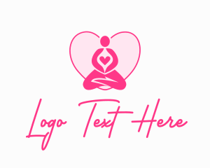 Yoga - Human Heart Yoga logo design