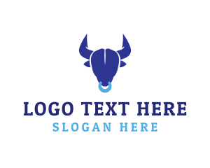 Meat Shop - Modern Buffalo Bull logo design