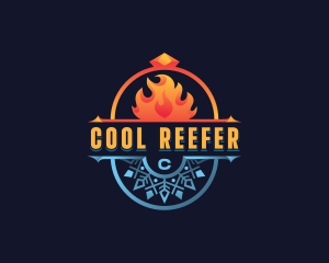 Fire Snowflake Cooling logo design