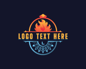 Cool - Fire Snowflake Cooling logo design