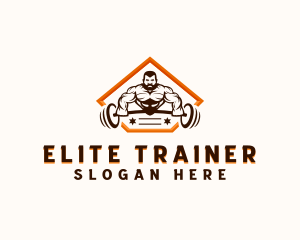 Fitness Man Weightlifter logo design