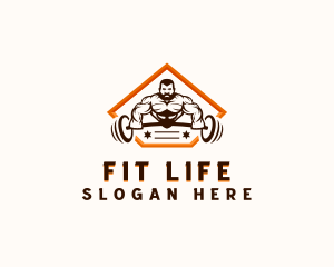 Fitness Man Weightlifter logo design