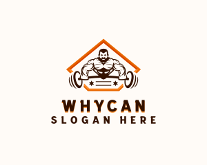 Workout - Fitness Man Weightlifter logo design