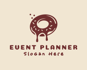 Brown Donut Snack  Logo