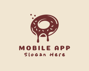 Brown Donut Snack  Logo