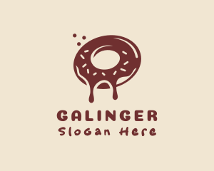 Donut - Brown Donut Snack logo design