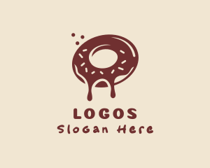 Dessert - Brown Donut Snack logo design
