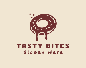 Snack - Brown Donut Snack logo design