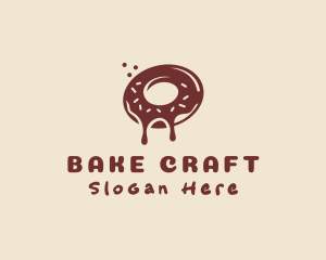 Brown Donut Snack  logo design