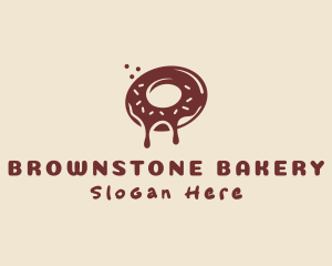 Brown Donut Snack  logo design