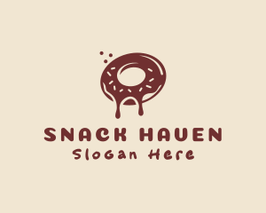 Brown Donut Snack  logo design