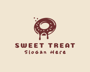 Donut - Brown Donut Snack logo design